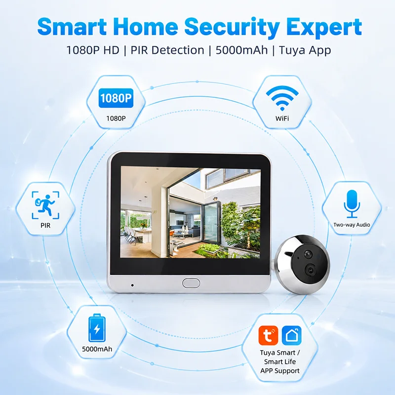 3MP Wireless Digital Door Eye  - огляд і ціна Home Security Front Door Camera