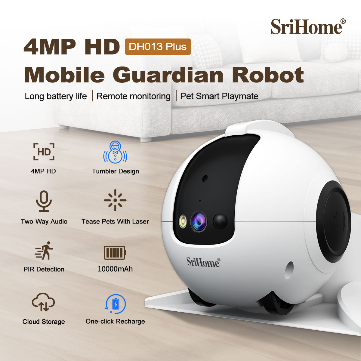 4MP Srihome APP Mobile Guard R - огляд і ціна Home Security Robots